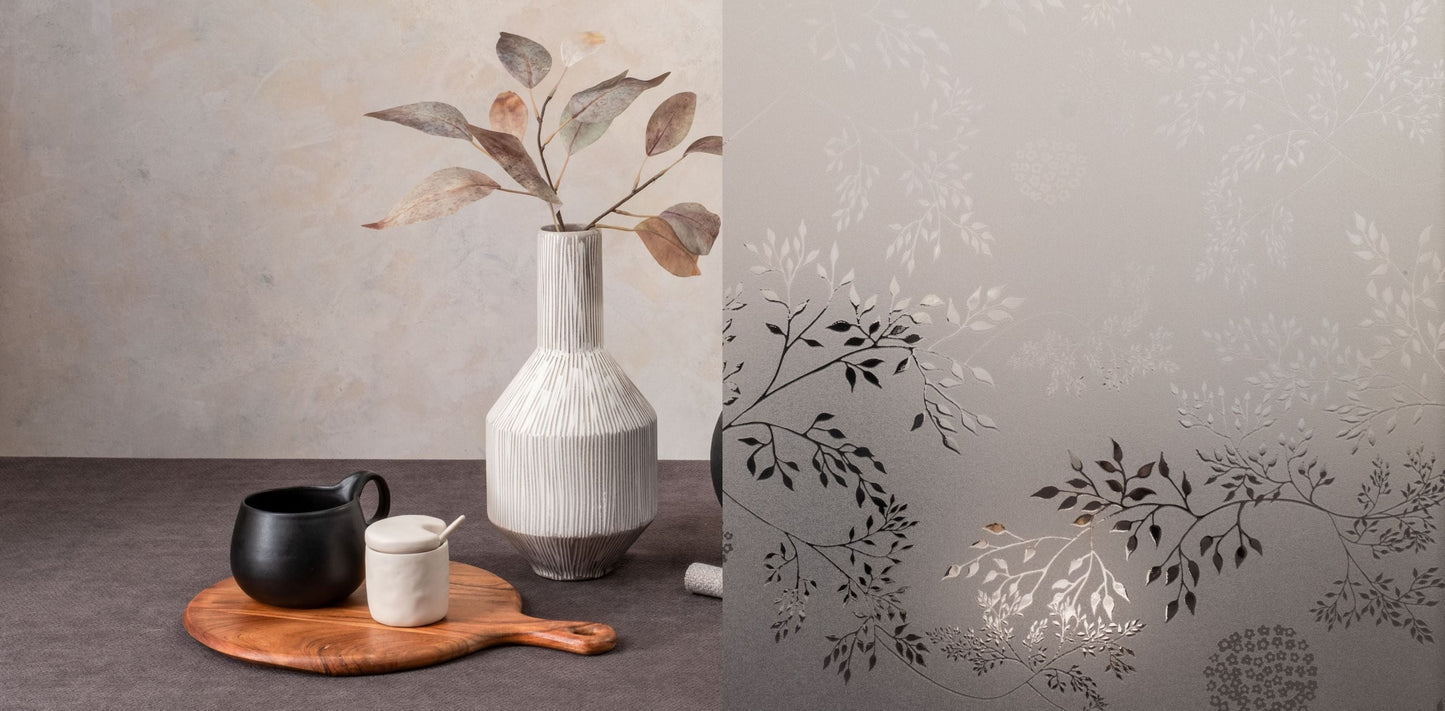 A favourite design that lends itself all types of decor from traditional to contemporary. The delicate little leaves sparkle in the sun while providing a level of privacy to your home.