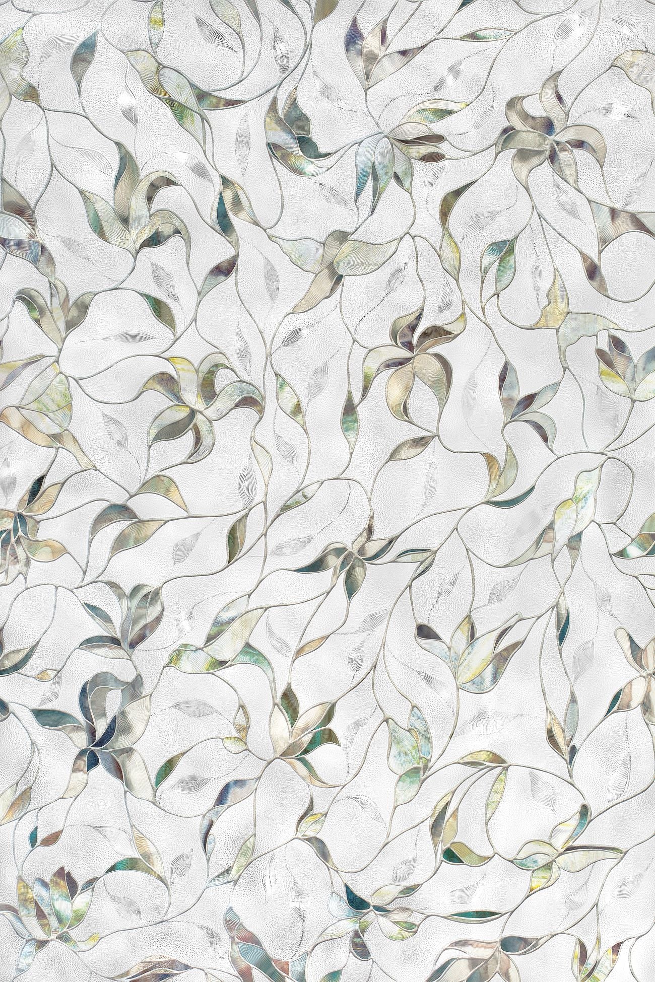 Light and airy, Flight adds sparkle and soft bits of colour to the home. If you look closely, hidden imagery of birds and butterflies can be found throughout this stylized design. A lovely addition to a children’s room or kitchen window.