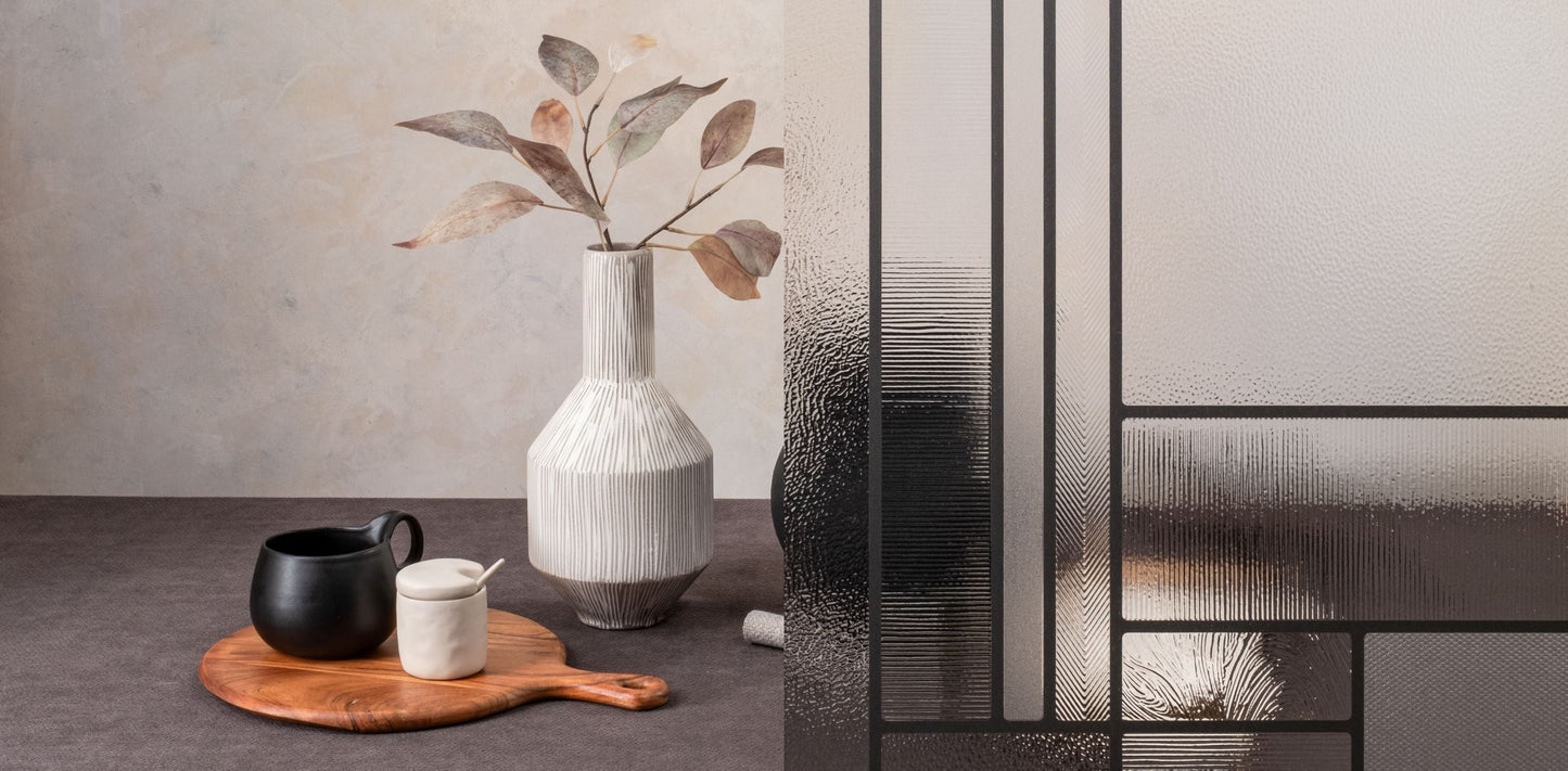 This modern geometric pattern is full of sparkle and unique textures to compliment any type of interior.